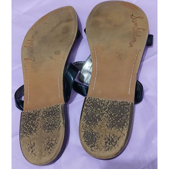Sam Edelman womens size 10 Kira sandals flats black patent leather - Picture 5 of 5